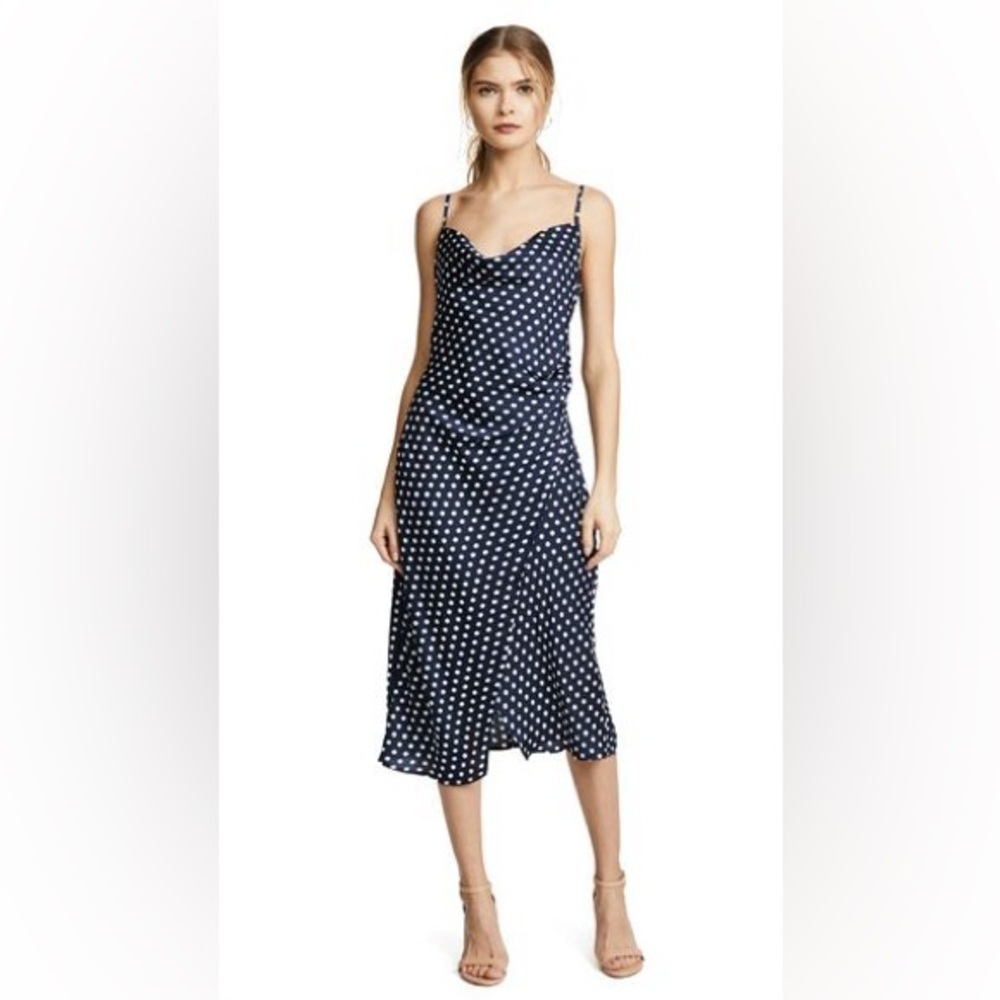 Renamed Blue & white polka dot slip dress